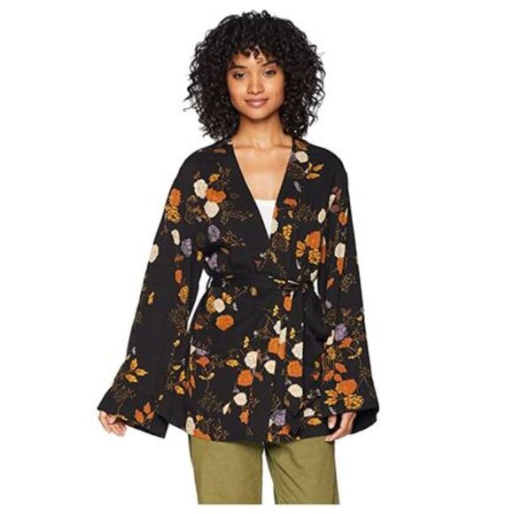 Free People Floral Kimono Wrap Jacket - Picture 1 of 5